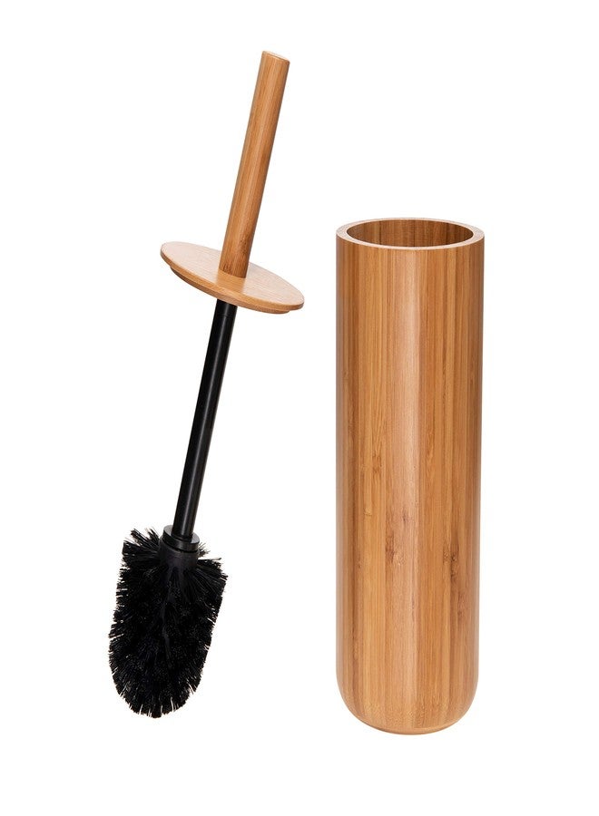 Bath Bliss Rounded Natural Bamboo Collection, Toilet Bowl Brush, Matching Accessories to Decorate Your Bathroom, Tall (10029-NATURAL) - Image 2