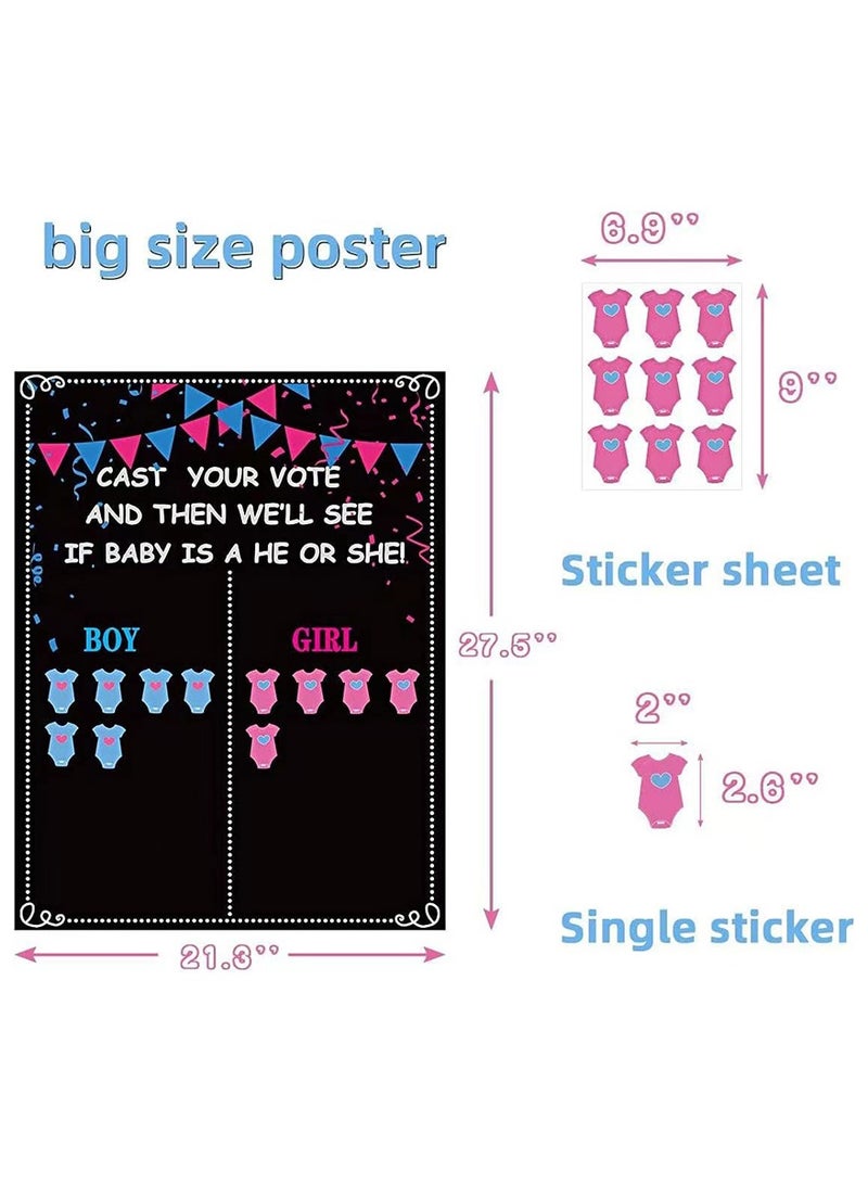 لوحة إعلان الطفل، مجموعة لوازم الحفل مع الديكورات وألعابها للإعلان عن الطفل، بوستر للتصويت على الطفل مع ملصقات وتصميم لوحة طباشيرية لألعاب الحفلة. - Image 5