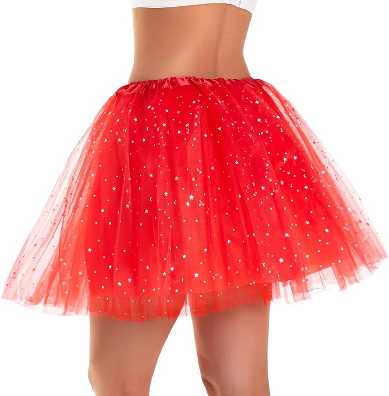 Phantomon Tutu Skirt Women's Teens Classic Elastic 4 Layered Tulle Ballet Tutu Skirt, Adult Size Non See-Through - Image 2