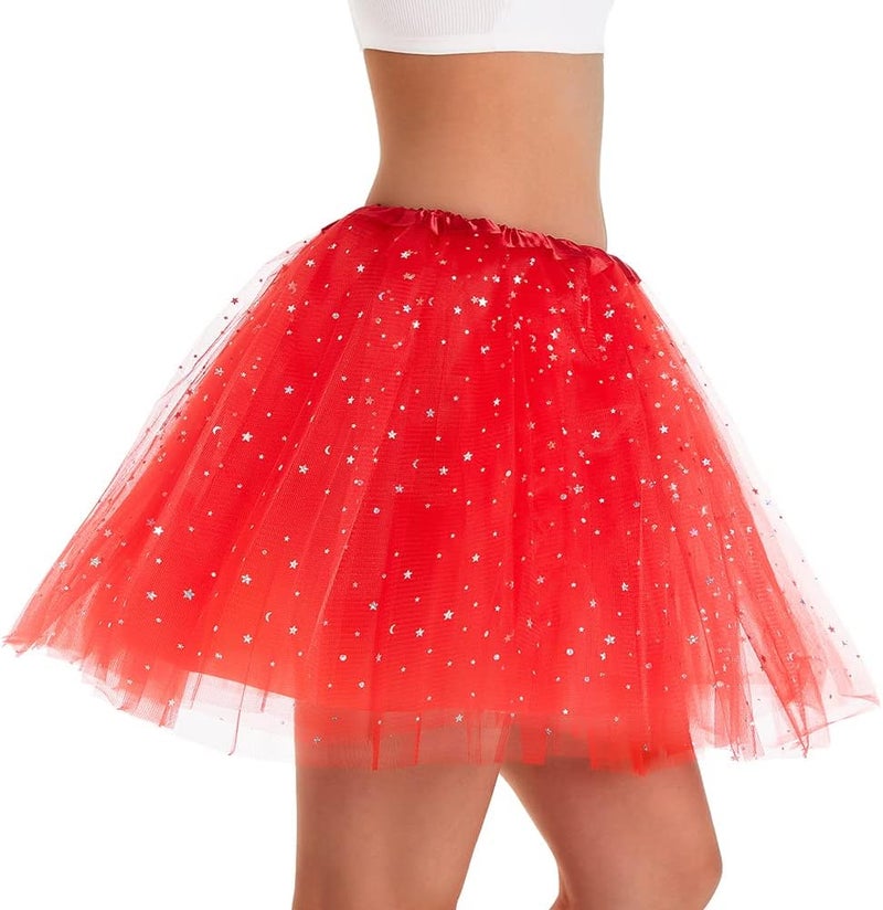 Phantomon Tutu Skirt Women's Teens Classic Elastic 4 Layered Tulle Ballet Tutu Skirt, Adult Size Non See-Through - Image 1