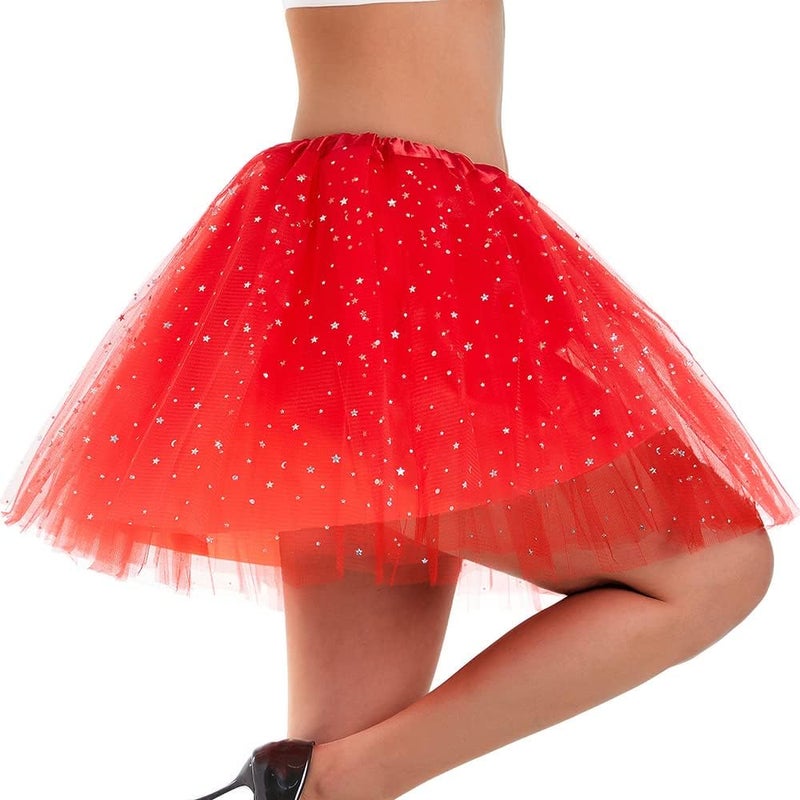 Phantomon Tutu Skirt Women's Teens Classic Elastic 4 Layered Tulle Ballet Tutu Skirt, Adult Size Non See-Through - Image 4