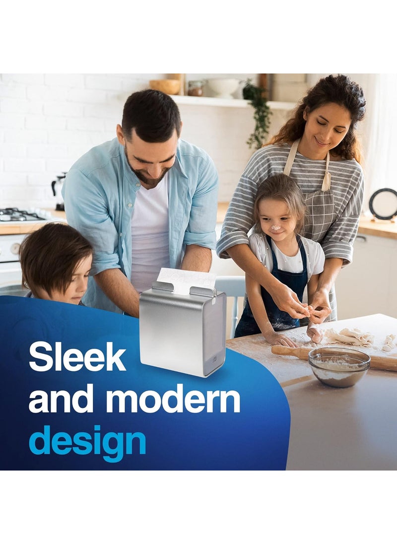Tork Tork Napkins Napkin Dispenser Image Xpressnap Tabletop Aluminum Napkin Holder for Everyday Use Holds Up To 150 2Ply Napkins 823x71x591 HxWxD  - Image 3