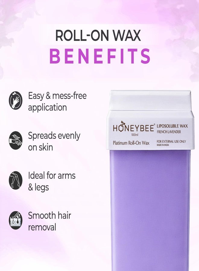 Honeybee French Lavender Roll-On Liposoluble Wax Cartridge for Women | Soothing Sensitive Skin Wax for Full Body Hair Removal | Fits All Roll-On Wax Heaters (100ml) - Image 3