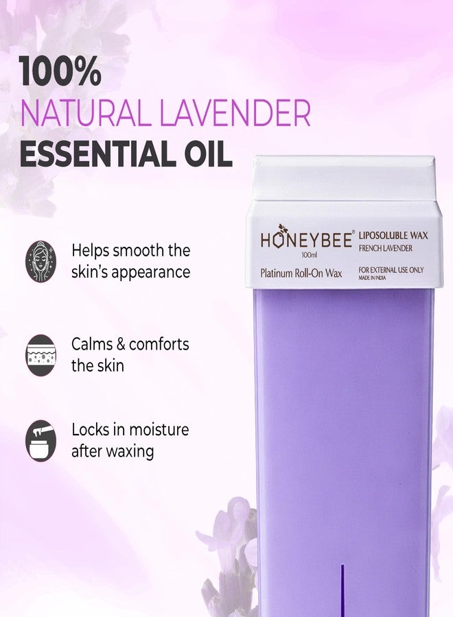Honeybee French Lavender Roll-On Liposoluble Wax Cartridge for Women | Soothing Sensitive Skin Wax for Full Body Hair Removal | Fits All Roll-On Wax Heaters (100ml) - Image 2