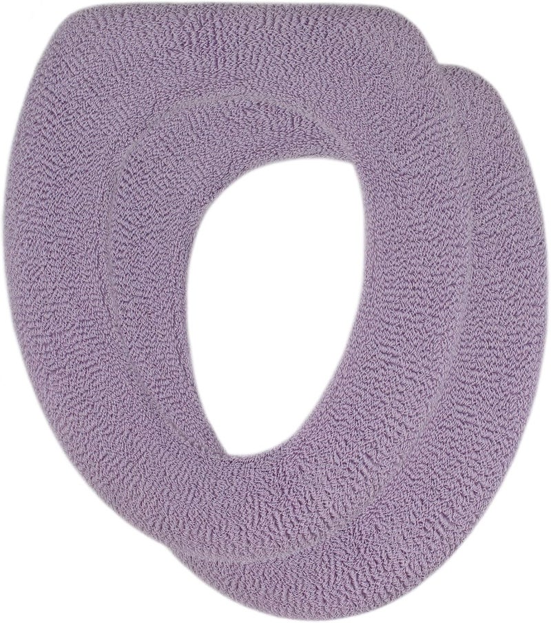 Warm-n-Comfy Soft Toilet Seat Cover - Plush & Thick Fabric Toilet Seat Warmer for Round & Elongated 14x18 Toilet Seats - Reusable, Machine-Washable, Easy-Install - Gift-Rady Packaging- Light Lavender - Image 1