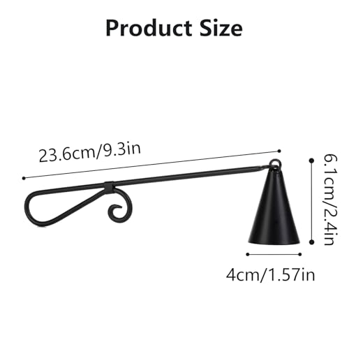 WOPARTY Iron Vintage Black Candle Snuffer, 9.37 Inch Long Handle with 1.57 Inch Bell, Home Decor - Image 5