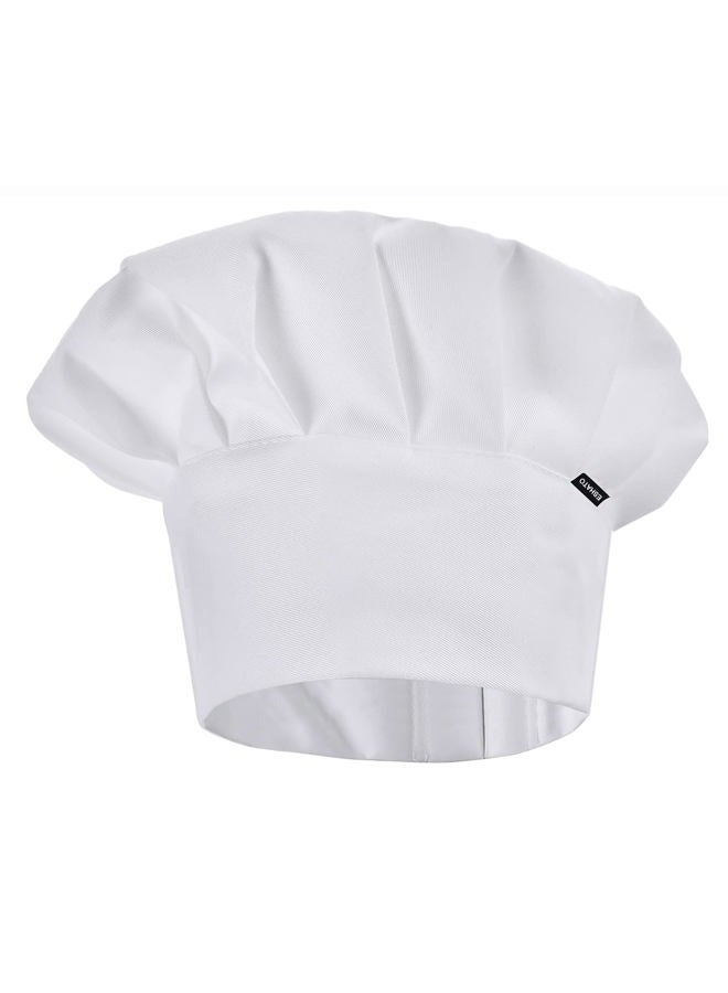 ESHATO Kids Chef Hat, Poly-Cotton Kitchen Cooking Cap for Children, White, 6 1/4-6 3/4 - Image 1