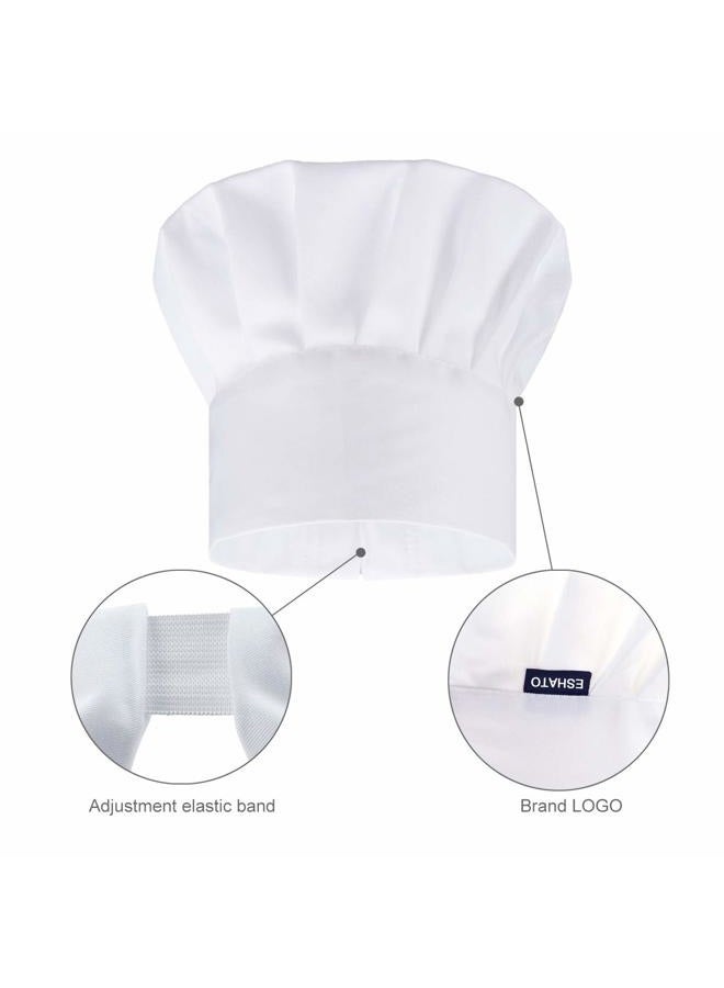 ESHATO Kids Chef Hat, Poly-Cotton Kitchen Cooking Cap for Children, White, 6 1/4-6 3/4 - Image 3