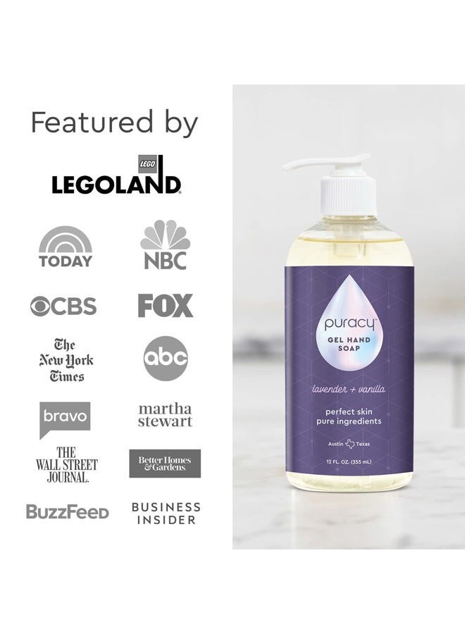 puracy Organic Hand Soap, For the Professional Hand Washers We've All Become, Moisturizing Natural Gel Hand Wash Soap, Liquid Hand Soap Refills for Soft Skin (12 fl.oz, Lavender & Vanilla) 2-Pack - Image 5