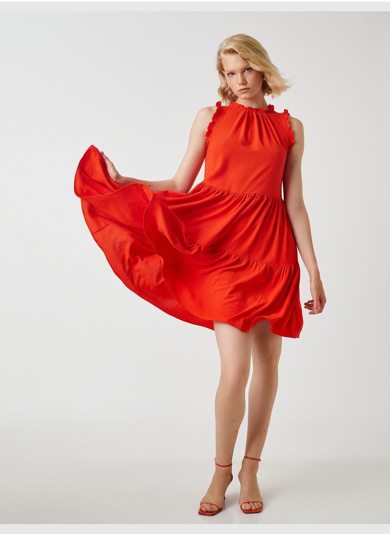 KOTON Frilled Mini Dress Halter Neck  - Image 1