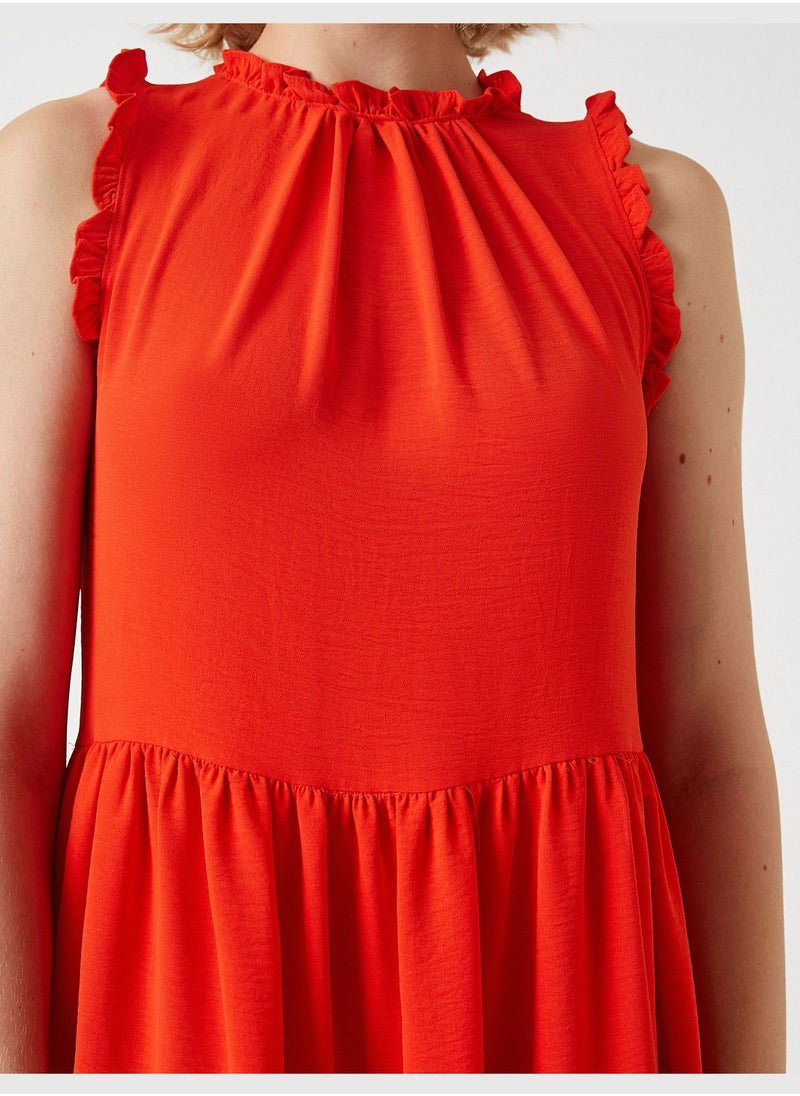 KOTON Frilled Mini Dress Halter Neck  - Image 5