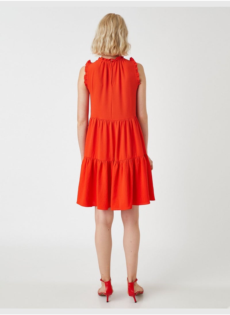 KOTON Frilled Mini Dress Halter Neck  - Image 4