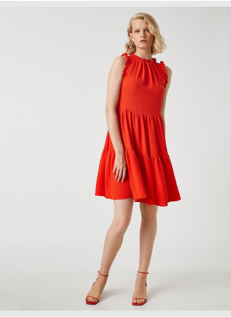 KOTON Frilled Mini Dress Halter Neck  - Image 3