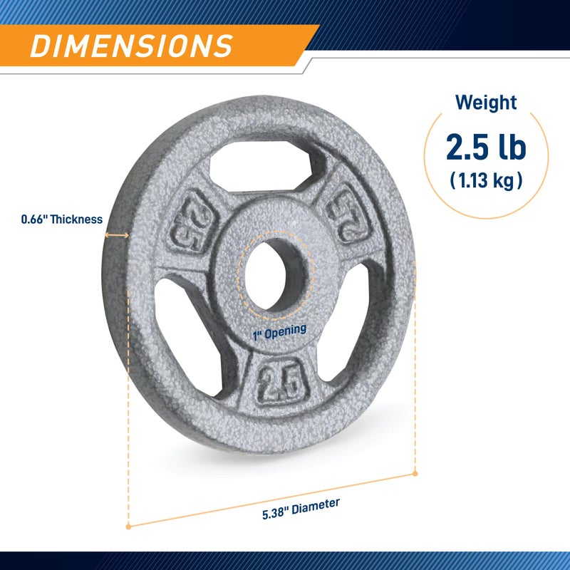 Marcy Cast Iron 2.5lb 1" Standard Grip Plate - B5G-5502 - Image 2