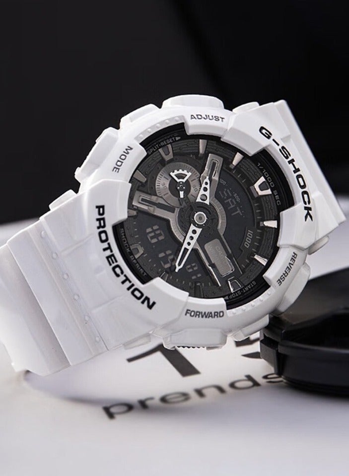 كاسيو جي شوك ساعة رجالية بيضاء أزياء أنالوج ديجيتال كوارتز GA-110 - Image 3