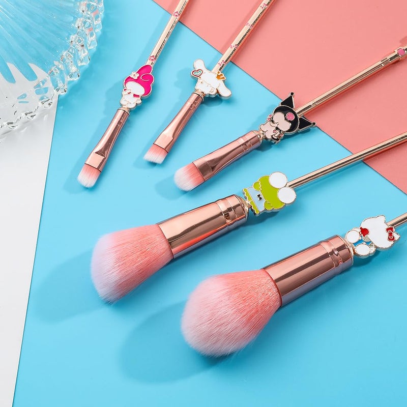 Wechip Cute Anime Makeup Brushes Set,Classical Cartoon Cosmetic Brush, Blending,Face Powder,Eyeshadow Make Up Kit, Best Gift for Girl & Young Women - Image 4