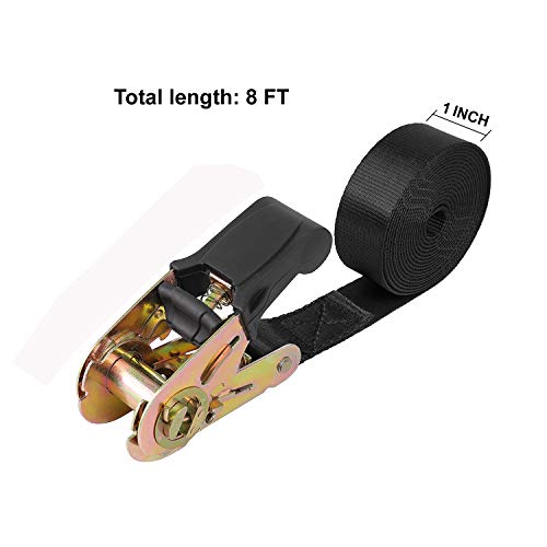 Ayaport Endless Ratchet Tie Down Straps Heavy Duty Cargo Tie Downs, Sturdy Nylon Black Strap Down Ratcheting Securing Straps, Track Spring Fittings, Tie-Down Motorcycles, Trailer Loads, Kayak - Image 5