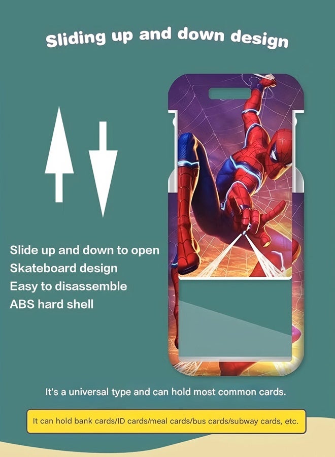 Wffo 2 Pcs Spider-Man Holder with Lanyard Retractable Badge Reel ID Credit Card Holder Purse Pouch with Lanyard Durable Card Case Neck Pouch Wallet Anime Keychain for Students Teens - Image 4