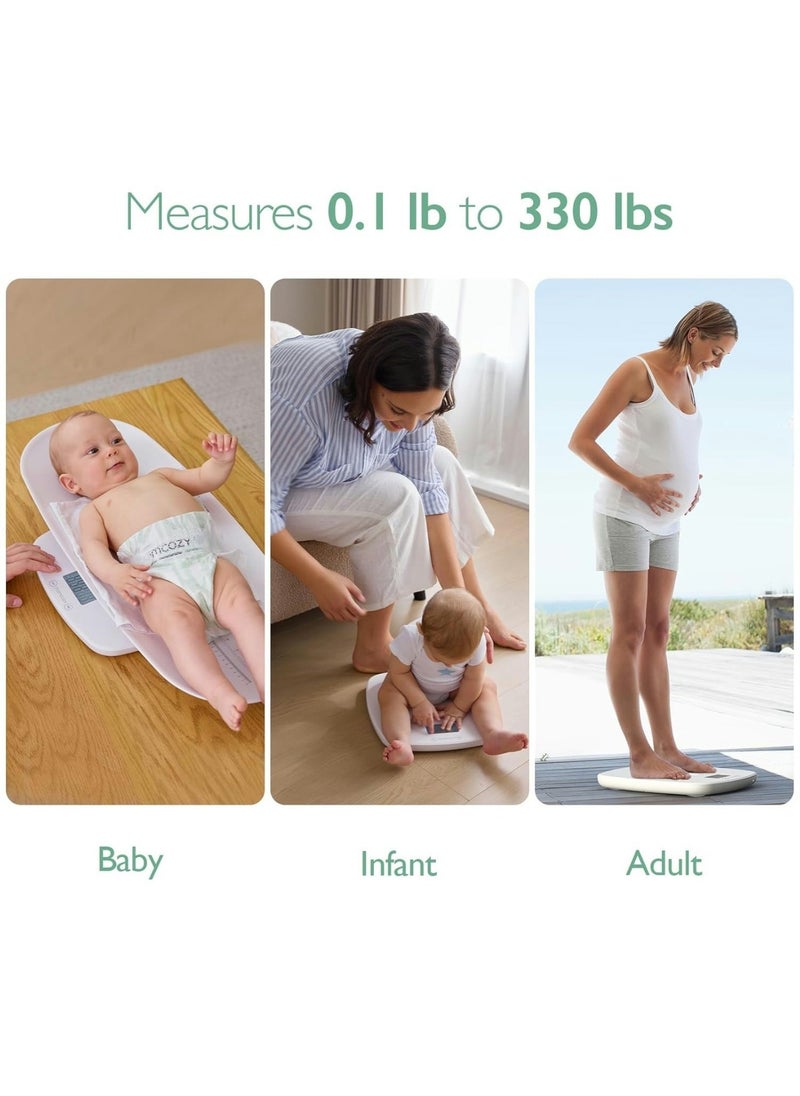 Momcozy - Multi-Functional Baby Scale for Toddler, Children, Pet, Adult, Removable Scales for Body Weight & Height Measurement, Perspectives Switch, 5 Units, Digital LED Screen, Auto-Off, Up to 330lb - Image 1
