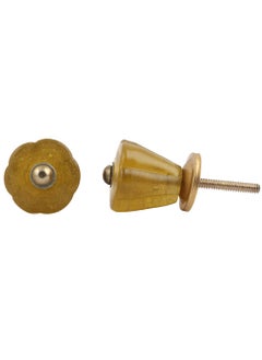 Indian-Shelf IndianShelf 8 Packs Glass Mustard Tulip Drawer Knobs for Kitchen Cabinet Hardware Decorative Door Dresser Pulls Luxury Wardrobe 