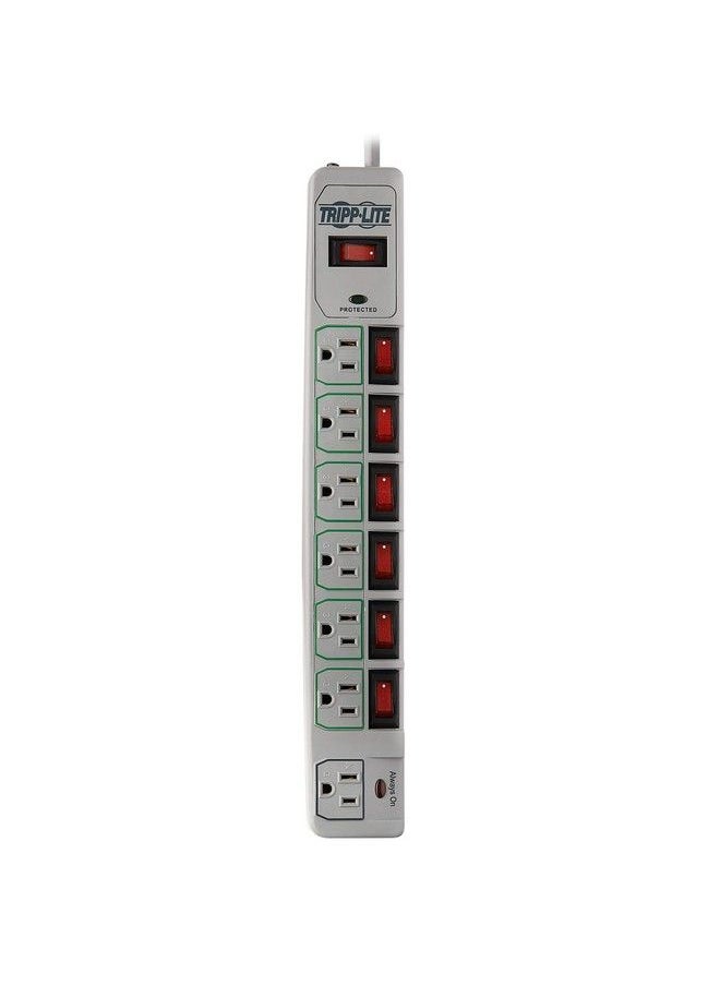 Tripp Lite - Tlp76Msg 7 Outlet (6 Individually Controlled) Surge Protector Power Strip 6Ft Cord Lifetime Limited Warranty & Dollar 25K Insurance - Image 1