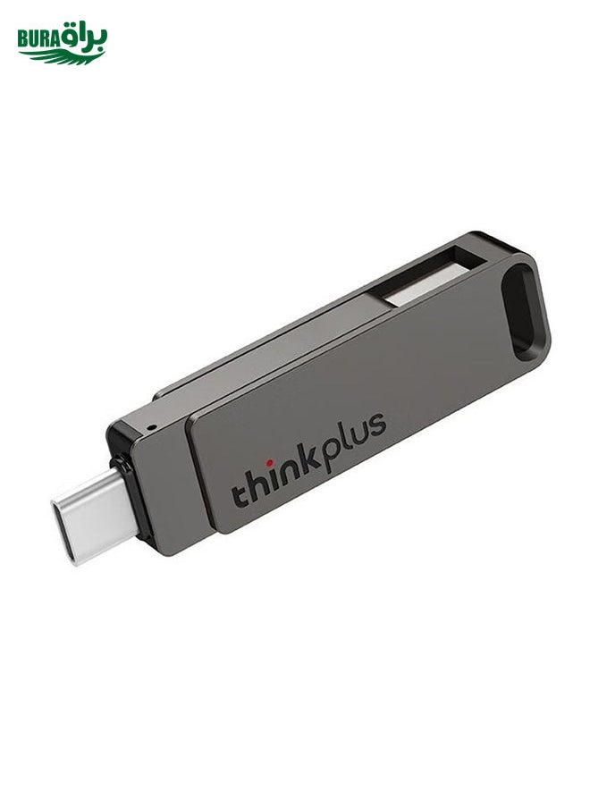 BURAQ Lenovo Thinkplus MU110 USB3.2+Type-C Dual Interface Rotation Flash Drive, Size: 128GB(Grey)  - Image 2