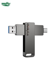 BURAQ Lenovo Thinkplus MU110 USB3.2+Type-C Dual Interface Rotation Flash Drive, Size: 128GB(Grey)  - Image 1