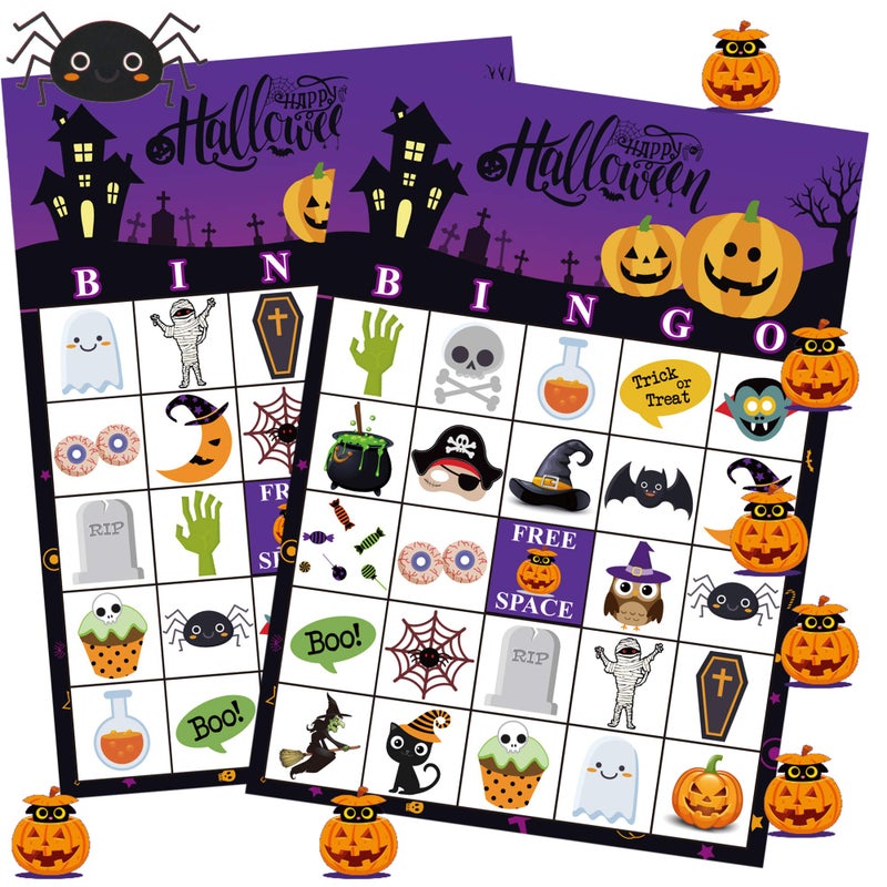 Funnlot Halloween Bingo Game for 24 Players Party Games for Kids School Classroom Family Activities Bingo Cards and Party Favors - Image 2