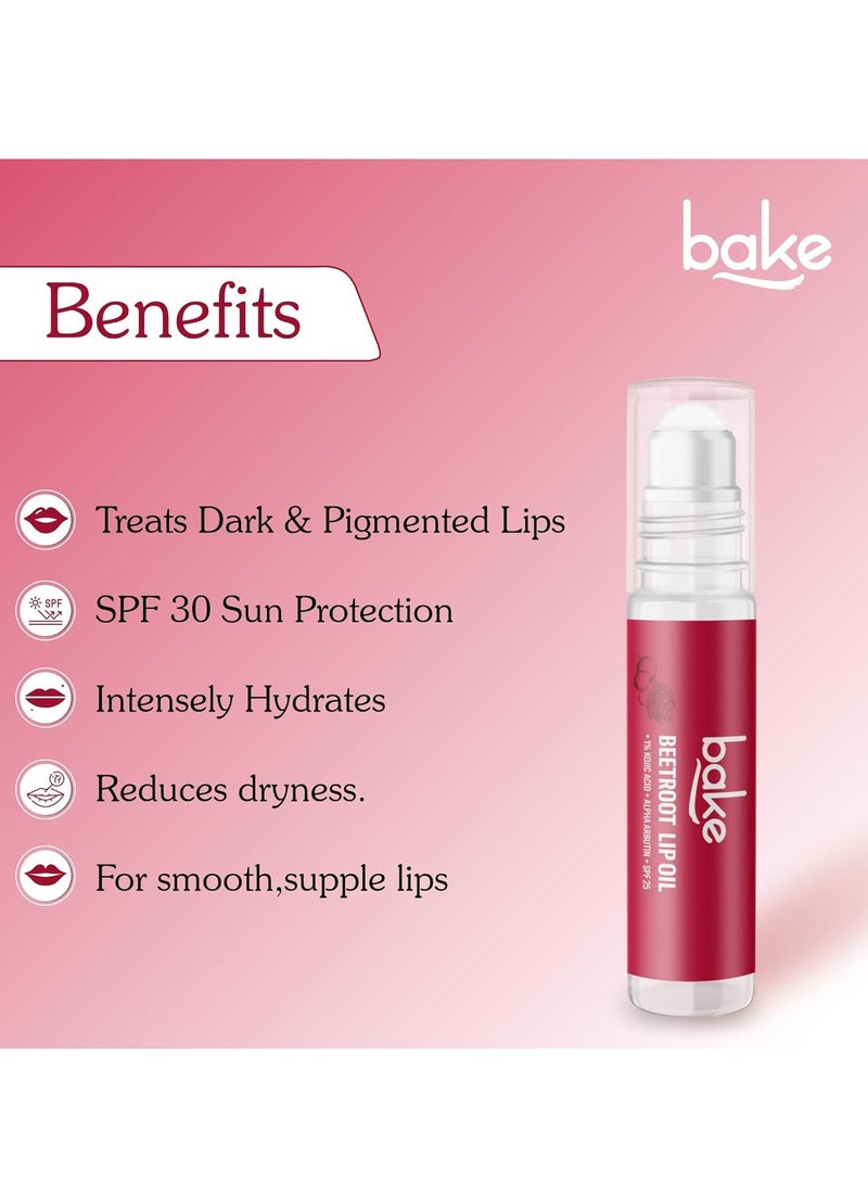 BAKE 1% Kojic Acid Beetroot Tinted Lip Balm Oil with SPF 25, Pigmentation & Dark Lips Beetroot (15 g) - Image 2
