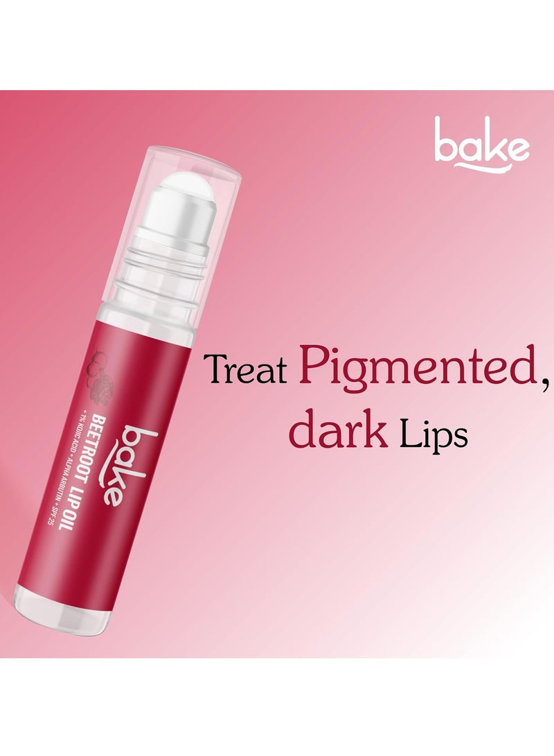 BAKE 1% Kojic Acid Beetroot Tinted Lip Balm Oil with SPF 25, Pigmentation & Dark Lips Beetroot (15 g) - Image 3