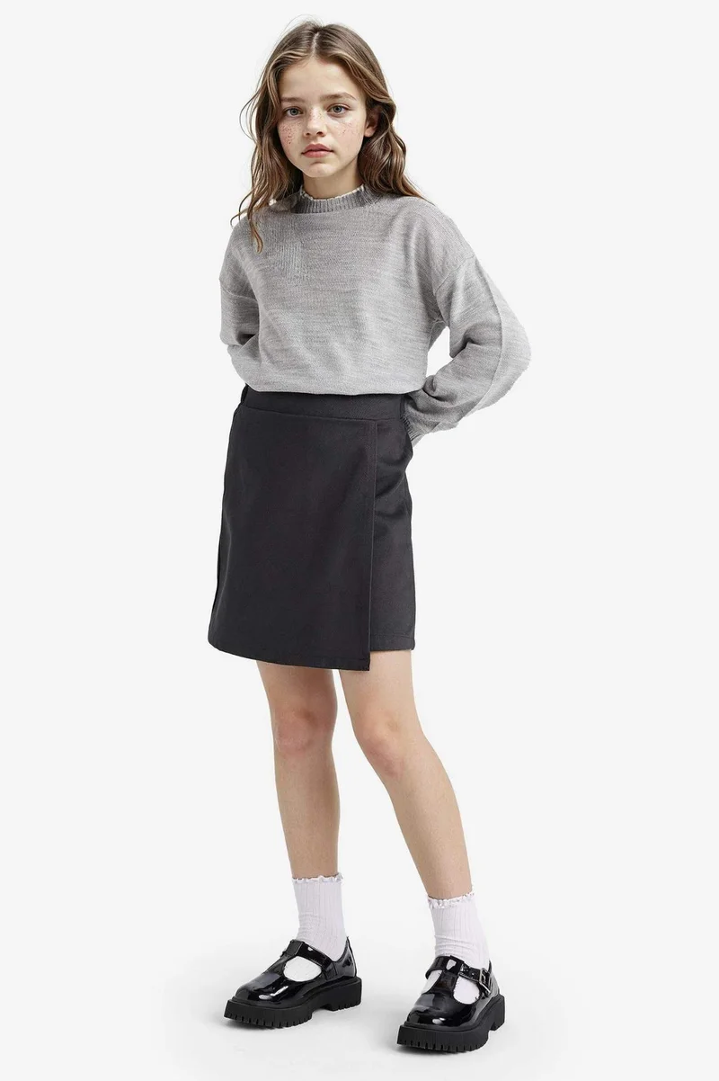 ديفاكتو Girl Elastic Waist Gabardine Skort