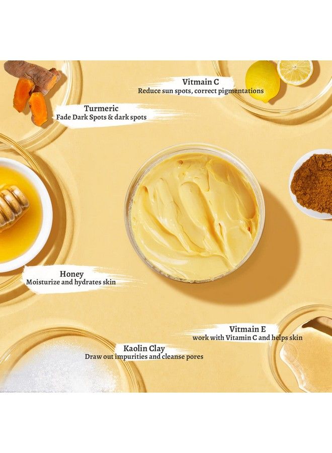 ANAI RUI Anairui Turmeric Vitamin C Clay Mask For Dark Spots Vitamin C Clay Facial Mask For Blackheads Pores Wrinkles Fine Lines Hydrating Clarifying Cleansing 4.23 Oz  - Image 5