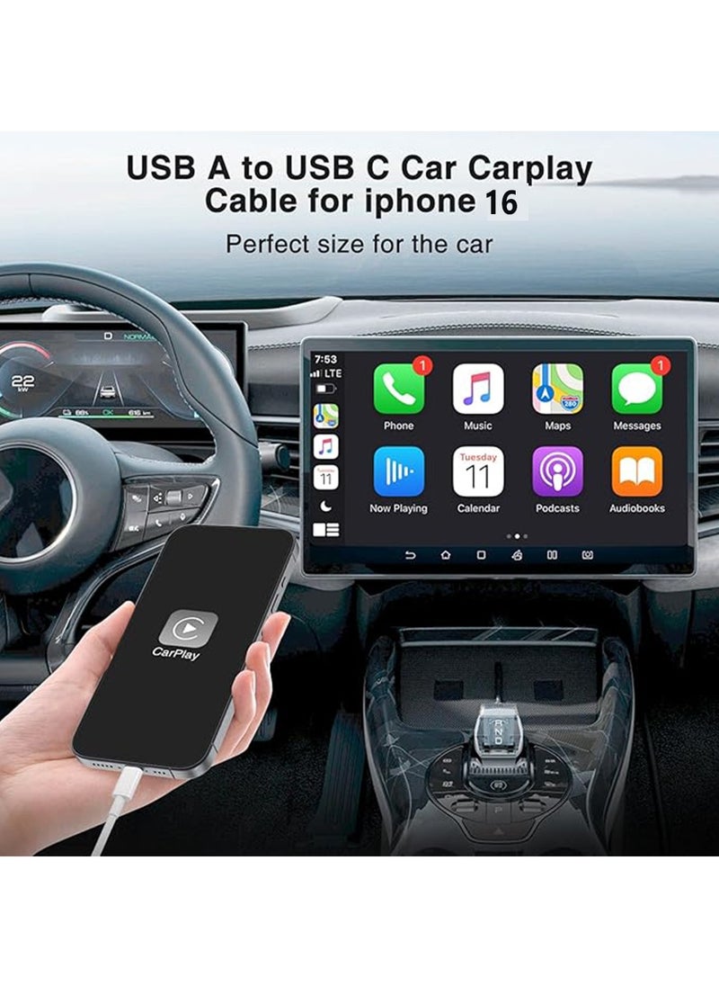 X-level - Car Carplay Cable for iPhone 16 15 Pro Plus Pro Max,3-Pack [3.3FT+3.3FT+6FT] USB A to USB C Cable for iPad Pro/Air/Mini,for Samsung S24/S23/S22,for MacBook Pro/Air and More - Image 1