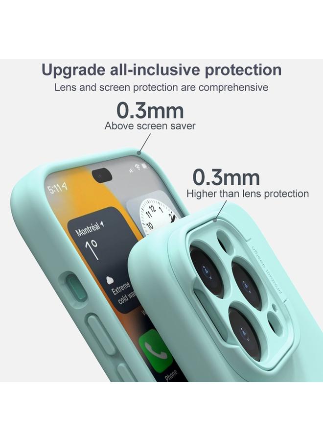 اس-توب جراب لهاتف iPhone 14 Pro Max مع حامل عدسة من السيليكون السائل، جراب هاتف MagSafe - Image 3