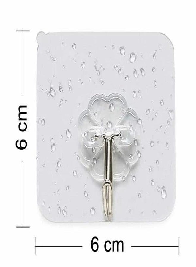 Oblivion Hooks for Hanging 6 Pcs – Transparent Self Adhesive Heavy-Duty Waterproof Wall Hooks – 180° Rotating Sticky Plastic & Stainless-Steel Hooks for Kitchen, Bathroom, Clothes, Bags & Heavy Items - Image 3