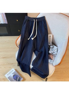 Generic Autumn New Plus Size Lyocell Thick Soft Denim Straight Pants Women cowboy blue  - Image 1