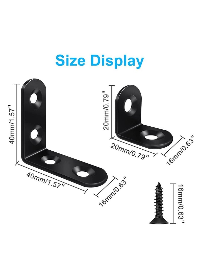 Corner Brace, 24Pcs Black 90 Degree Right Angle Metal Bracket, L Brackets for Furniture Cabinet with 72Pcs Screws, 12Pcs-40mm/12Pcs-20mm - pzsku/Z42FC0BB5DFFED409985CZ/45/_/1666379830/040283ce-3462-49a2-a890-3d82e80e0ed9