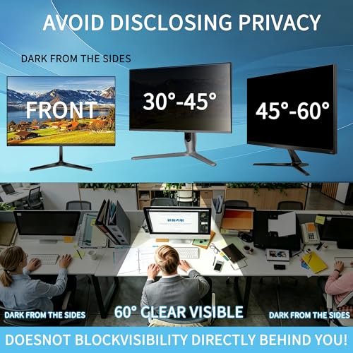 J J-Dream J JDream 2 Pack 24 Inch Privacy Screen for Computer Monitor Blue Light Screen Protector Anti Glare AntiScratch Monitor Privacy Shield Screen 24 Inch 169 Aspect Ratio - Image 3