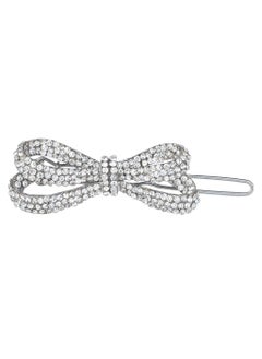 EVER FAITH SilverTone Austrian Crystal Wedding Little Bowknot Hair Clip Clear