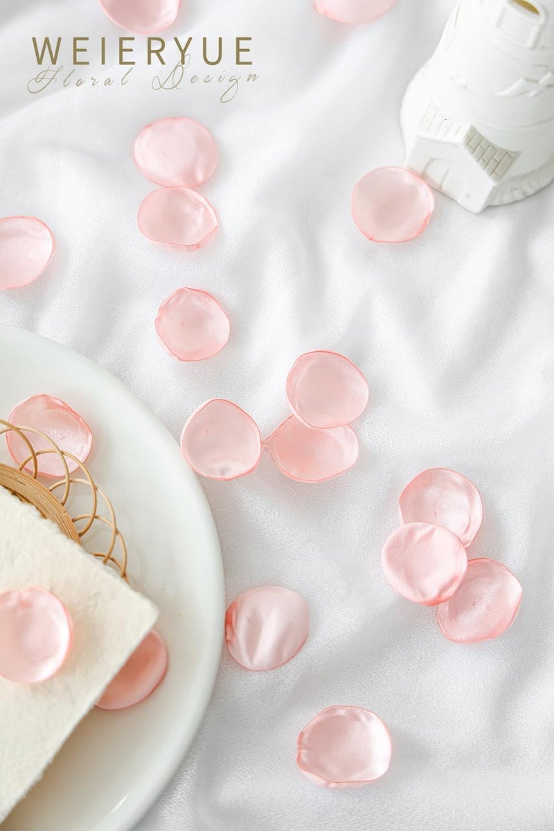 WEIERYUE 300PCS Silk Rose Petals,Beautiful Realistic Scatter Rose Petals Romantic Night Decoration,Wedding Party Decoration Artificial Flowers Petals (Monochromatic Pink) - Image 3
