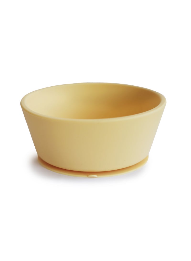 موشي وعاء شفط من السيليكون موشي | تصميم مانع للانزلاق | وعاء الطعام والفطام للأطفال والرضع | خالية من مادة بيسفينول | سيليكون صالح للطعام | صمم في السويد | النرجس البري الشاحب - Image 1