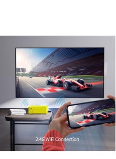 ويواتش جهاز عرض فيديو صغير V10 مزود بخاصية واي فاي، لاسلكي محمول مع بلوتوث، دقة عالية كاملة 1080 بكسل، متوافق مع HDMI وVGA وTV Stick وiPhone وAndroid  - Image 4