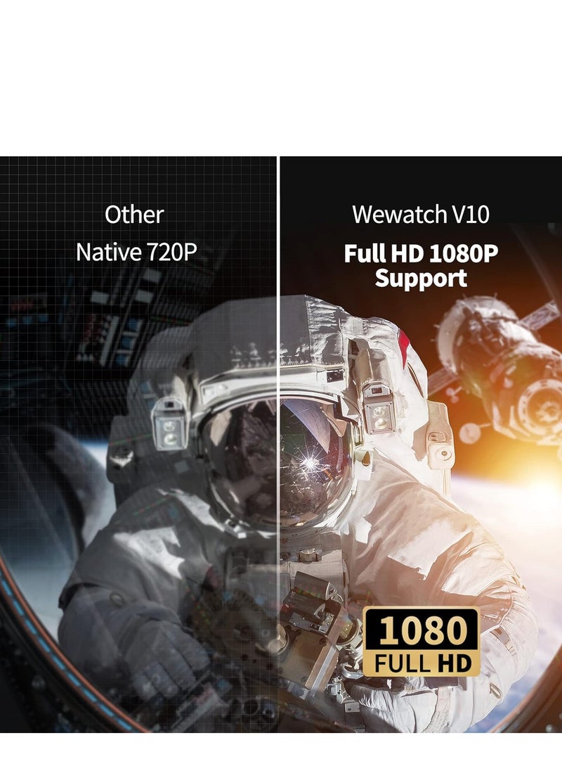 ويواتش جهاز عرض فيديو صغير V10 مزود بخاصية واي فاي، لاسلكي محمول مع بلوتوث، دقة عالية كاملة 1080 بكسل، متوافق مع HDMI وVGA وTV Stick وiPhone وAndroid  - Image 5