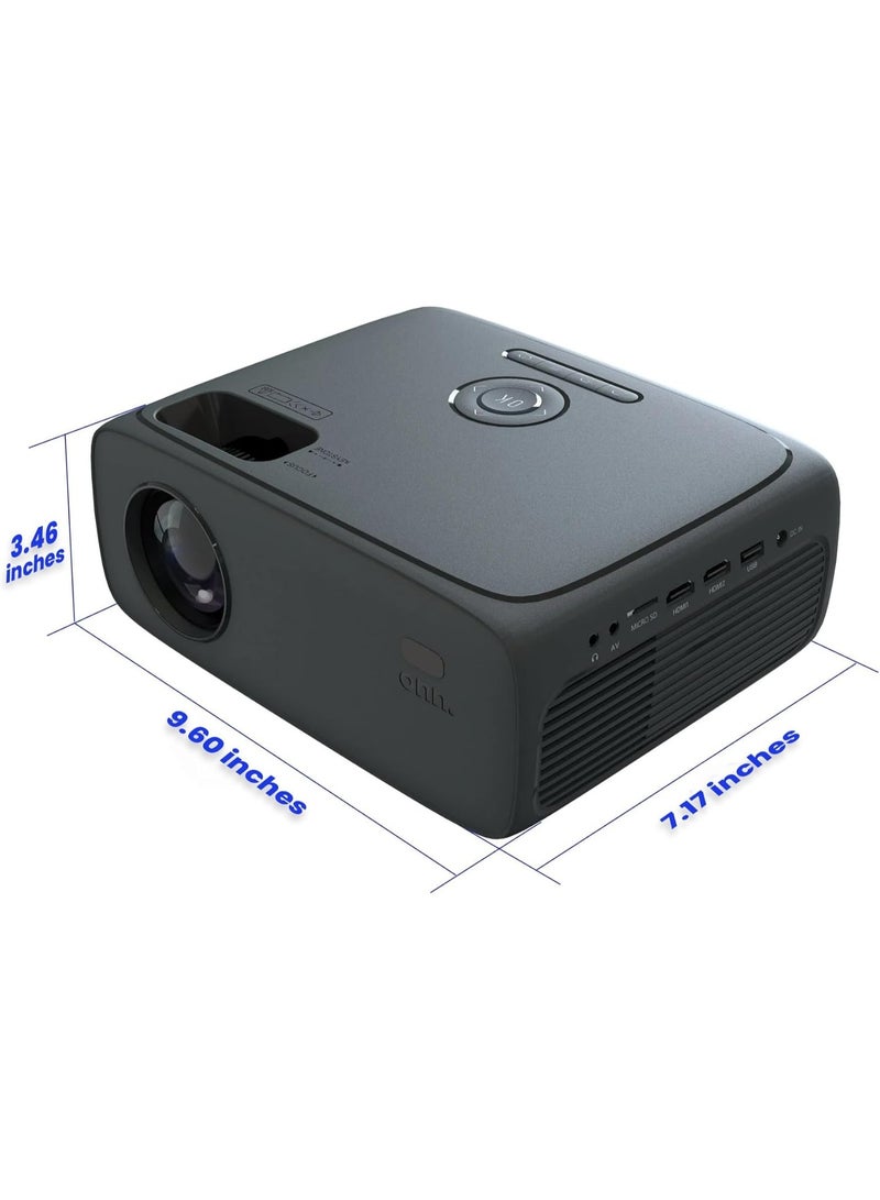 او ان ان جهاز عرض مسرح منزلي LCD عالي الدقة 1080 بكسل، جاهز للبث، كابل HDMI بطول 6 أقدام، مكبر صوت بقوة 5 وات، جهاز تحكم عن بعد، حجم الصورة من 32 بوصة إلى 210 بوصة، يدعم HDMI/USB/MicroSD/AV - Image 3