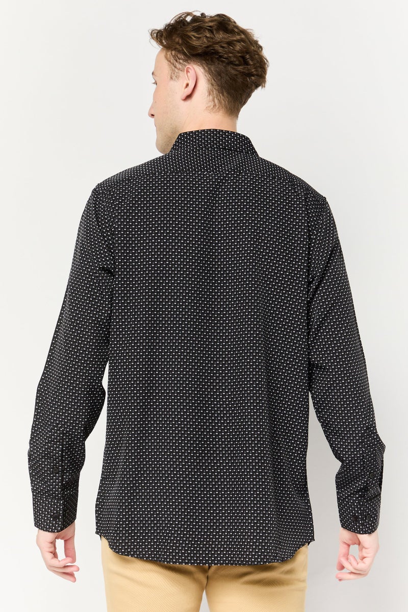 Scotch & Soda Men Modern Fit Allover Print Long Sleeves Dress Shirt, Multicolor - Image 4