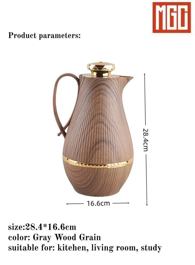 بيوتيفول ترمس منزلي، ترمس مكتبي، ترمس ترفيهي، زجاجة ماء ساخن، ترمس، ترمس قهوة منزلي غلاف بلاستيكي + بطانة زجاجية 1.0 لتر - Image 2