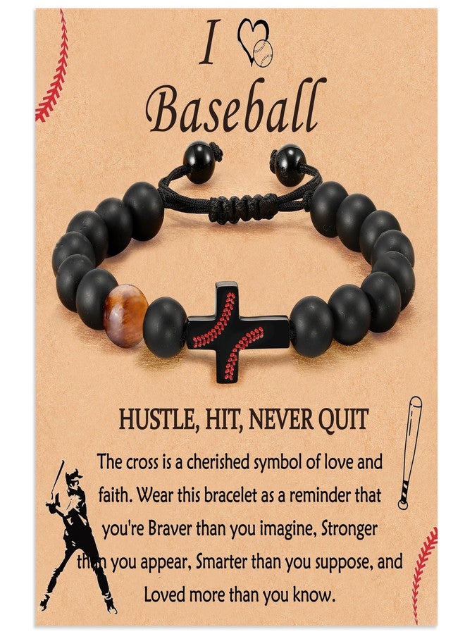 VULETO Baseball Easter Basket Stuffers for Teen Boys Kids, Cross Bracelet Christian Religious Christmas Valentines Jewelry Gifts for Tween Teenage Ages 8-12 Son Grandson Accessories Stuff Lovers Team - Image 1