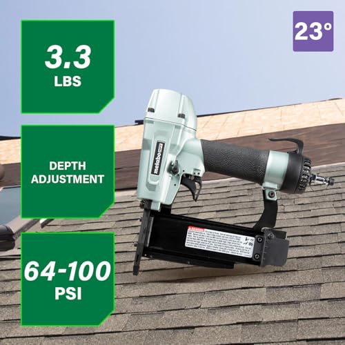 Metabo HPT Pro Pin Nailer Kit, Pro-Preferred Pneumatic Power Nailers, Carpentry Tool for Fine Trim, Molding, and Paneling, Built-In Silencer, Aluminium Magazine, 23 Gauge, 1/2″ to 2″ Pin Nails, NP50A - Image 2