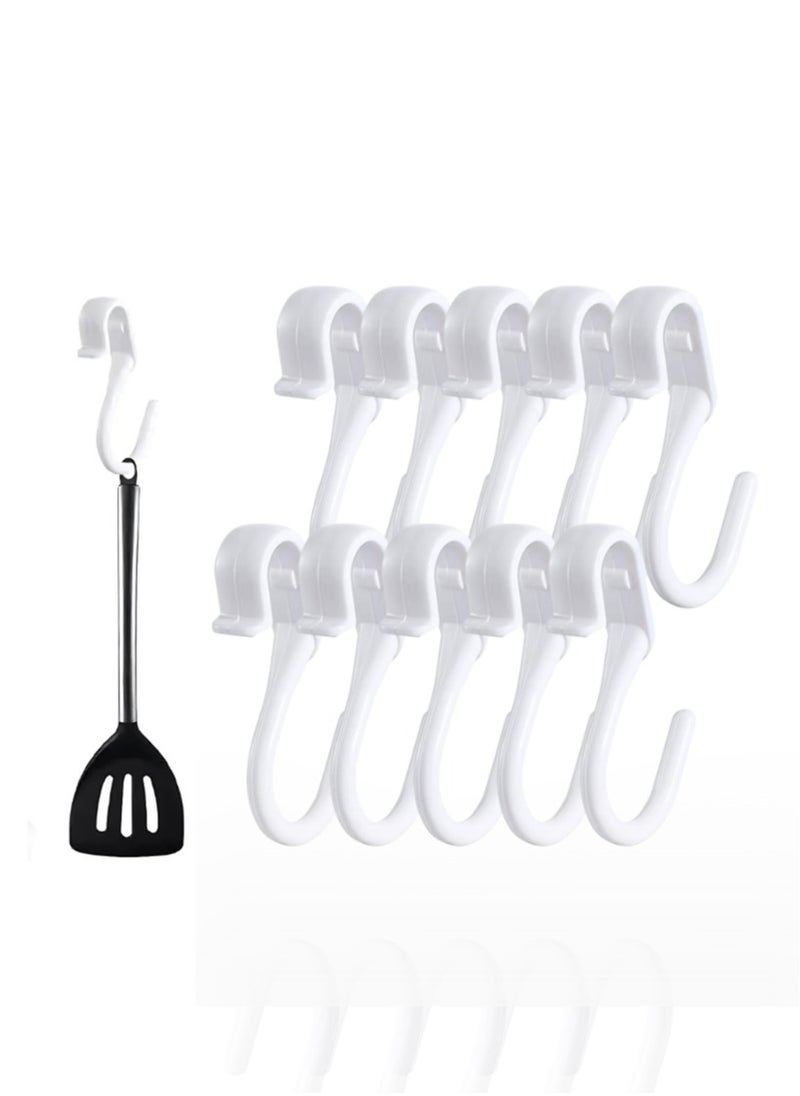 Generic Set of 10 White Plastic S Hooks | 2.2 lbs Load Capacity | Sturdy, Anti-Slip, Space-Saving, Versatile Organizers for Kitchen, Bathroom, Garage, Closet, Festive Decorations & More  - Image 1