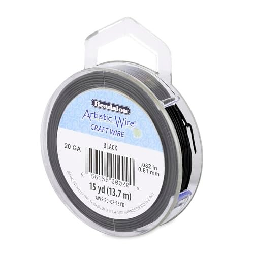 Artistic Wire, 20 Gauge Tarnish Resistant Colored Copper Craft Wire, Black, 15 yd - Image 1